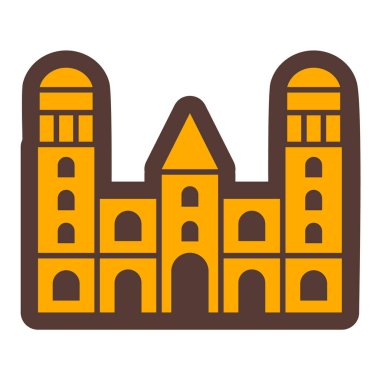 Bir bina simgesinin vektör illüstrasyonu 