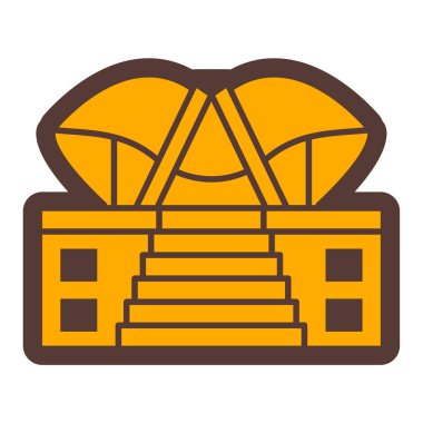 Altın ve beyaz piramidin vektör çizimi