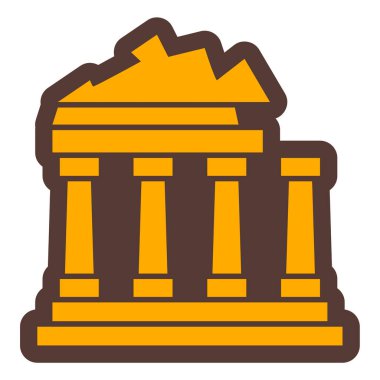 Bir bina simgesinin vektör illüstrasyonu 