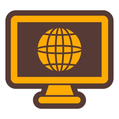 Bilgisayar. Web simgesi basit illüstrasyon