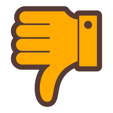 El ve başparmak aşağı ikon vektörü. izole hareket sembolü.