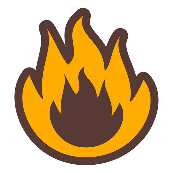 Ogień Płomień Ikona Wektor Ilustracja Projekt — Wektor stockowy