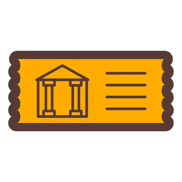 Vector Illustration Museum Ticket Icon — Stock vektor