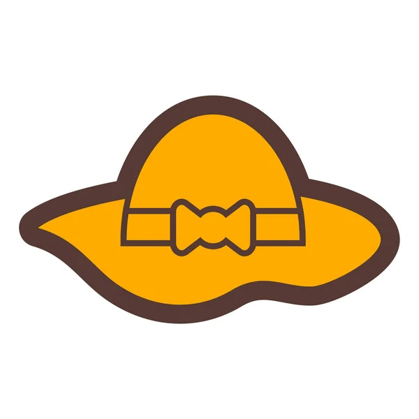 Hat Icon Outline Illustration Sombrero Vector Symbol Isolated Flat Style — Archivo Imágenes Vectoriales