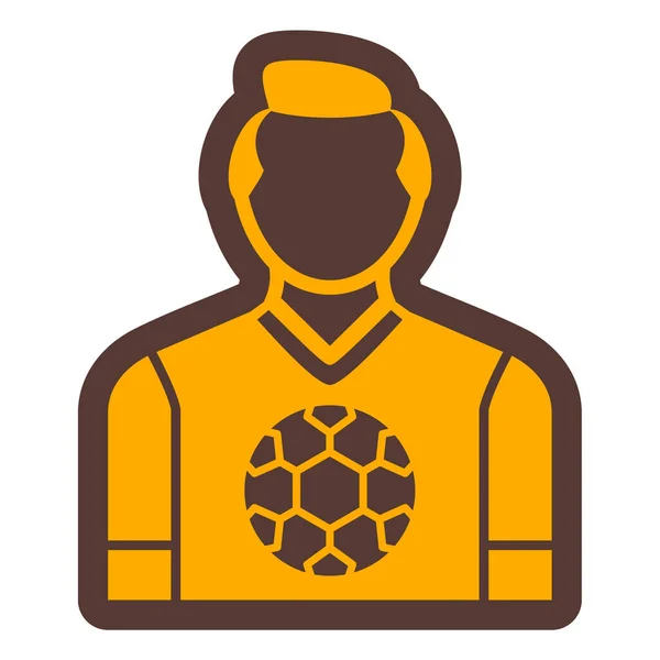 Fotbollsspelare Ikon Vektor Fotbollsmatchskylt Isolerad Kontur Symbol Illustration — Stock vektor