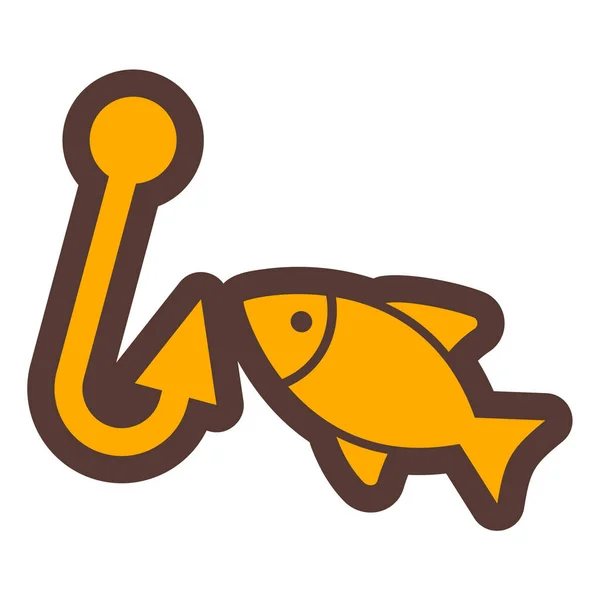 Pescado Icono Web Ilustración Simple — Vector de stock