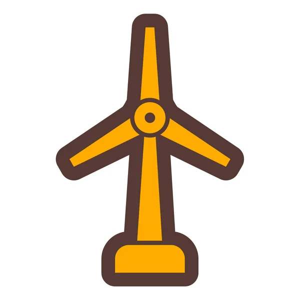 Icono Turbina Eólica Ilustración Vectorial — Vector de stock