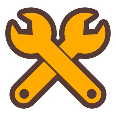 İngiliz anahtarı ve tornavida ikonu. vektör illüstrasyonu