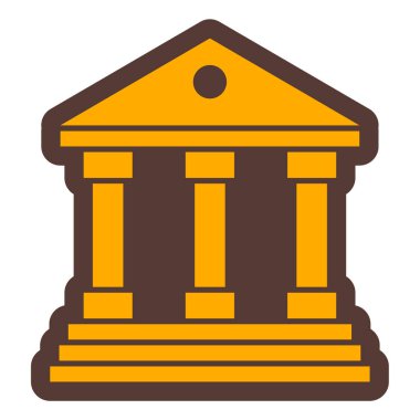 Banka binası ikonu. Vektör illüstrasyonu