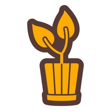 saksı ikonu. Web için kaktüs vektör simgelerinin özet çizimi