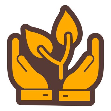 avuç içi yapraklı el, vektör illüstrasyonu