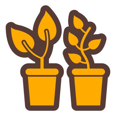 bitki pot ikonu vektör illüstrasyonu