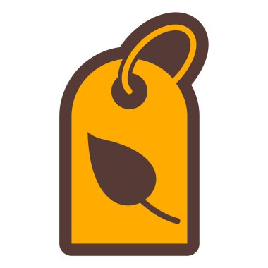 Yapraklı bir etiket simgesinin vektör illüstrasyonu 