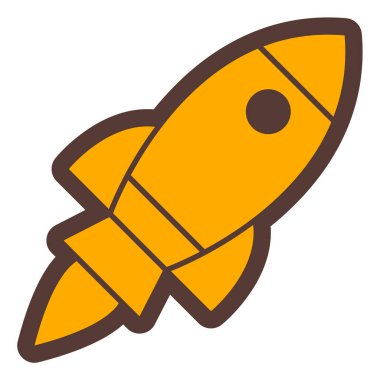 Roket. Web simgesi basit illüstrasyon