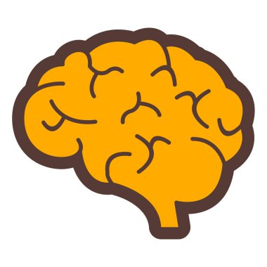 İnsan beyni ikonu. Beyaz arkaplanda izole edilmiş web tasarımı için büyük zihin vektör simgelerinin karikatürü