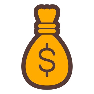 Para çantası ikonu. Web için dolar sikkeleri vektör simgelerinin basit çizimi