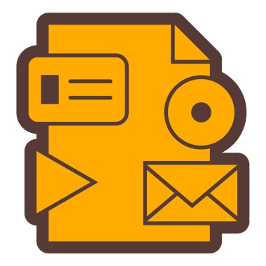 İleti simgesi, vektör illüstrasyonlu zarf