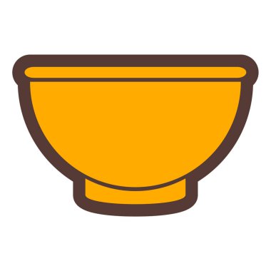 Bir kase çorba ikonu. Harç vektörünün özet çizimi ve doldurma biçimi