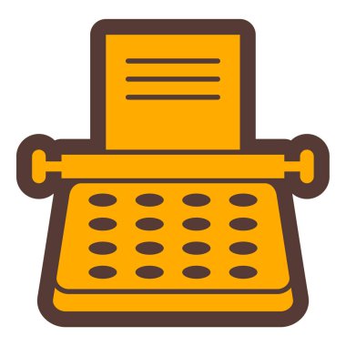 Daktilo. Web simgesi basit illüstrasyon