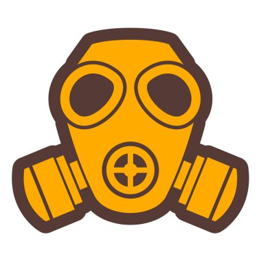 Gaz maskesi simgesi. ağ için biyolojik tehlike solunum vektör simgelerinin karikatür çizimi