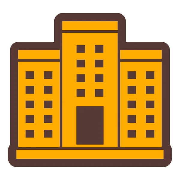 Edificio Vector Glifo Icono Plano — Vector de stock