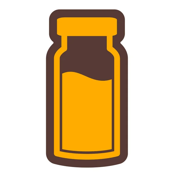 ジャムアイコンの瓶 ウェブ用のボトル ベクトル アイコンの概略図 — ストックベクタ