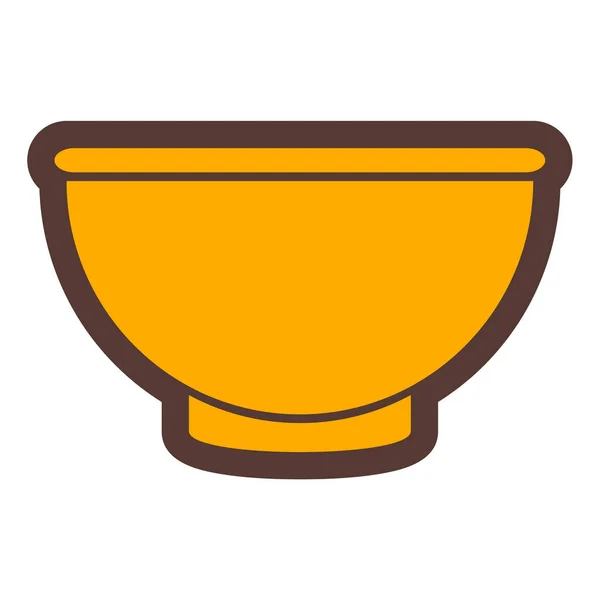 Bowl Soup Icon Outline Illustration Mortar Vector Fill Style — ストックベクタ