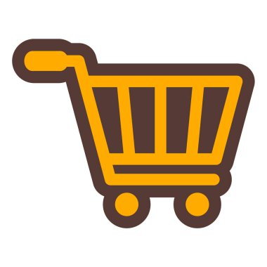 Alışveriş arabası ikonu. Beyaz arkaplanda izole edilmiş web tasarımı için mağaza vektör simgelerinin basit çizimi