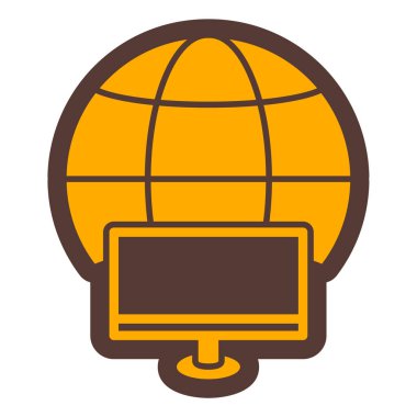 küre ve küresel vektör illüstrasyon tasarımlı dizüstü bilgisayar