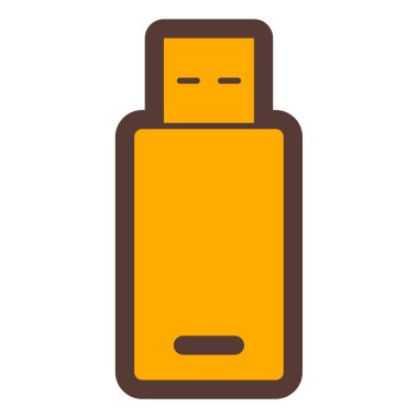 USB flash disk simgesi. Web tasarımı için basit bilgisayar vektör simgeleri çizimi