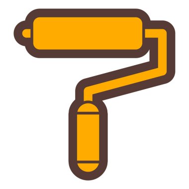 Boya silindiri ikonu. Beyaz arkaplanda izole edilmiş web tasarımı için fırça vektör simgelerinin basit çizimi