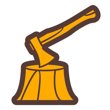 Balta simgesi. Web için oduncu vektör simgelerinin düz çizimi