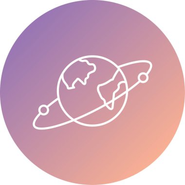 Gezegen. Web simgesi basit illüstrasyon