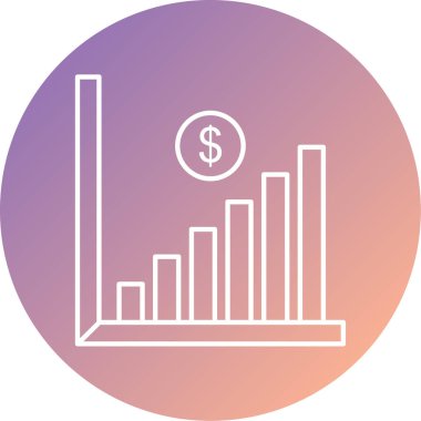 Büyüyen grafik modern simgesinin vektör illüstrasyonu