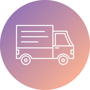 dağıtım kamyonu simgesi, vektör illüstrasyonu