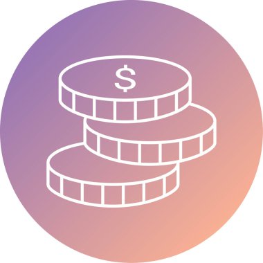 Bozuk para vektörü düz simgesi