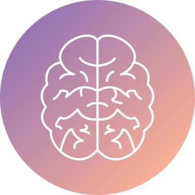 Beyin. Web simgesi basit illüstrasyon