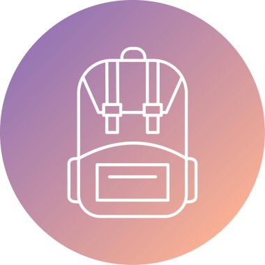 sırt çantası simgesi, vektör illüstrasyonu