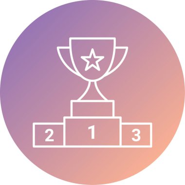 Kazanan podyum simgesi, vektör illüstrasyonu