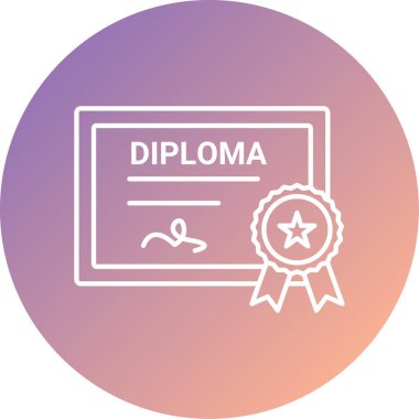 Sertifika. Web simgesi basit illüstrasyon