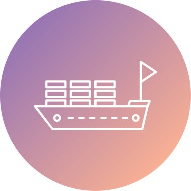 Gemi. Web simgesi basit illüstrasyon