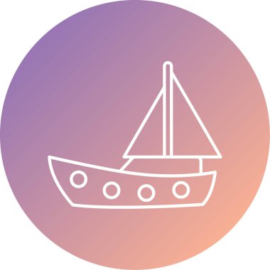 gemi vektör simgesi modern basit tasarım