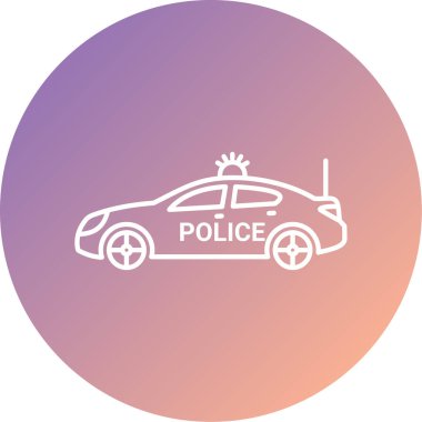polis arabası ikon vektör illüstrasyonu