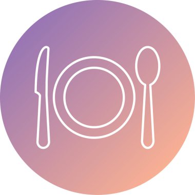 Yiyecek ve içecek ikonunun vektör illüstrasyonu