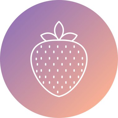 Çilekli. Web simgesi basit illüstrasyon