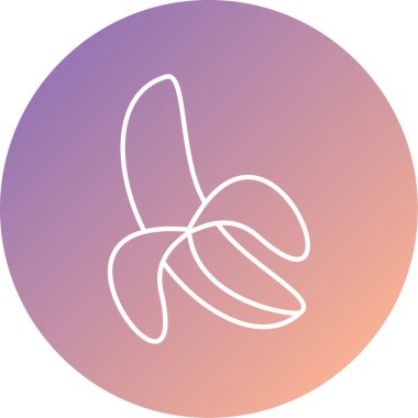 Soyut arkaplanda izole edilmiş eşsiz yiyecek simgesi, muz