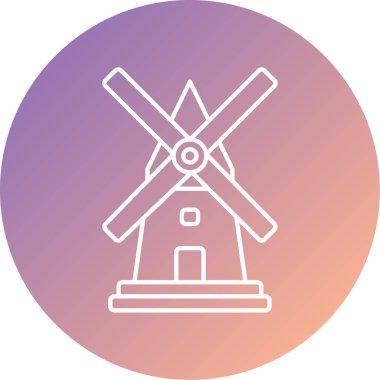 Yel değirmeni ikonu vektör illüstrasyonu