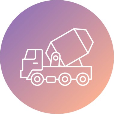 Bir inşaat otomobili simgesinin vektör çizimi