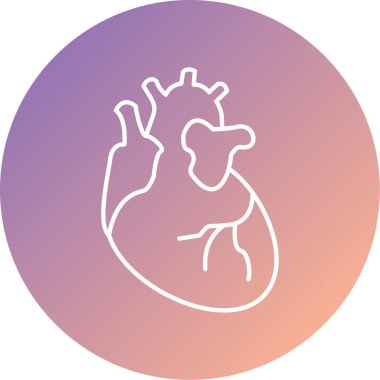 kalp vektörü renk çizgisi simgesi