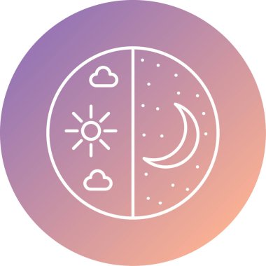 Ay ve güneş. Web simgesi vektör illüstrasyonu